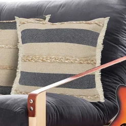 Denim Blue Braided Stripe Throw Pillow, 20 in.