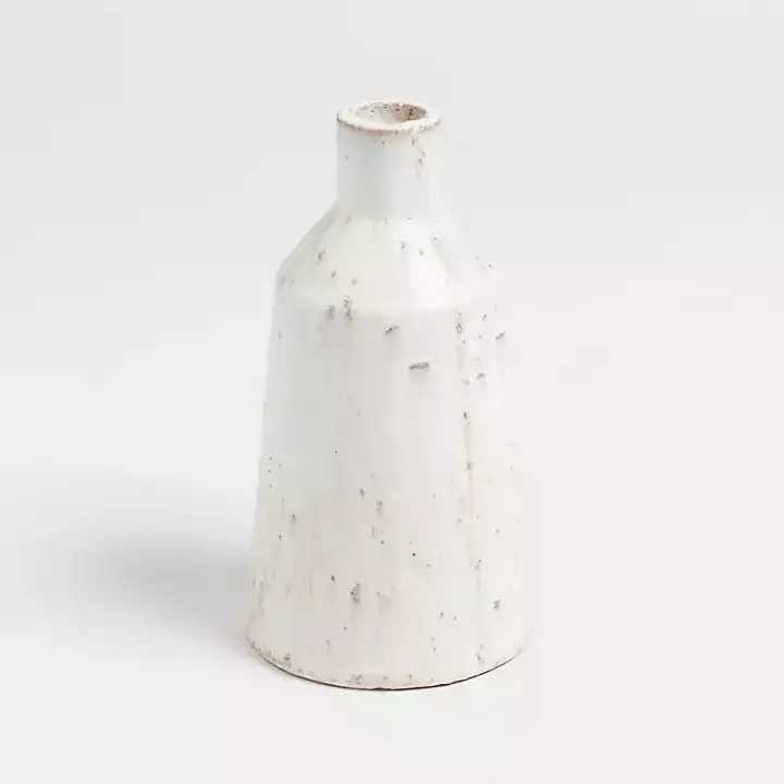Distressed Cream Textured Terracotta Vase, 9 in.