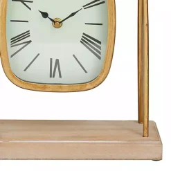 Distressed Gold Frame Square Tabletop Clock