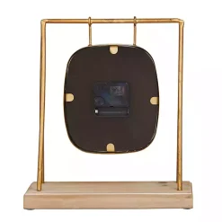 Distressed Gold Frame Square Tabletop Clock