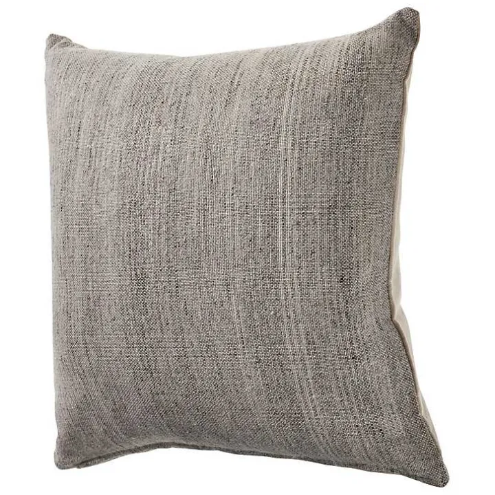 Distressed Gray Accent Pillow