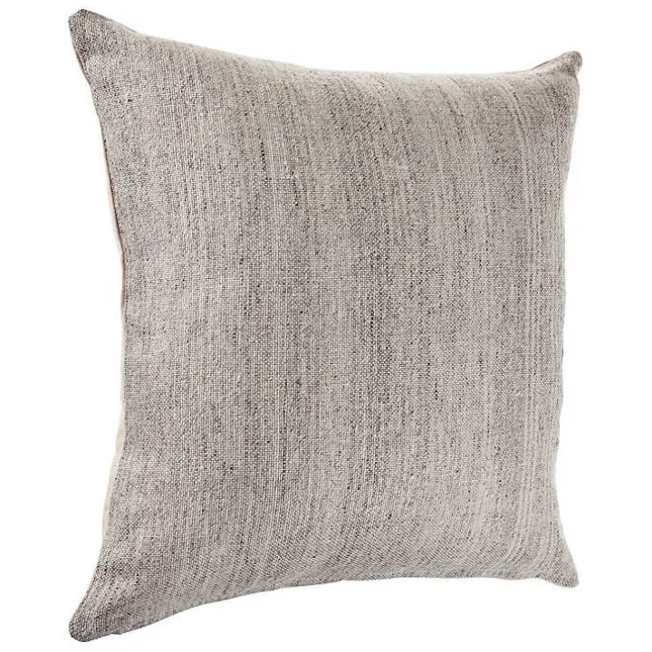 Distressed Gray Accent Pillow