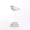 Distressed Ivory Bird Figurine, 12 in.