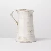 Distressed White Decorative Pitcher