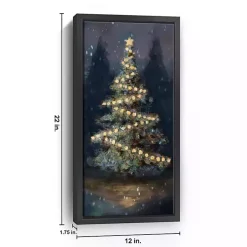 Dreamy Christmas Tree Framed Canvas Art, 12x22 in.