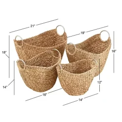 Dutch Woven Seagrass Baskets, Set of 4