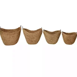 Dutch Woven Seagrass Baskets, Set of 4