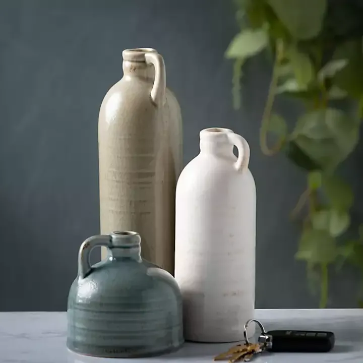 Earth Tones Jug Vases, Set of 3