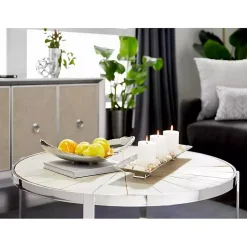 Earthy Abstract Cracked Silver Decorative Tray