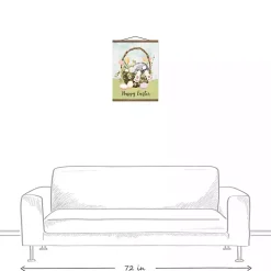 Easter Basket Bunny Teak Hanging Canvas Art Print
