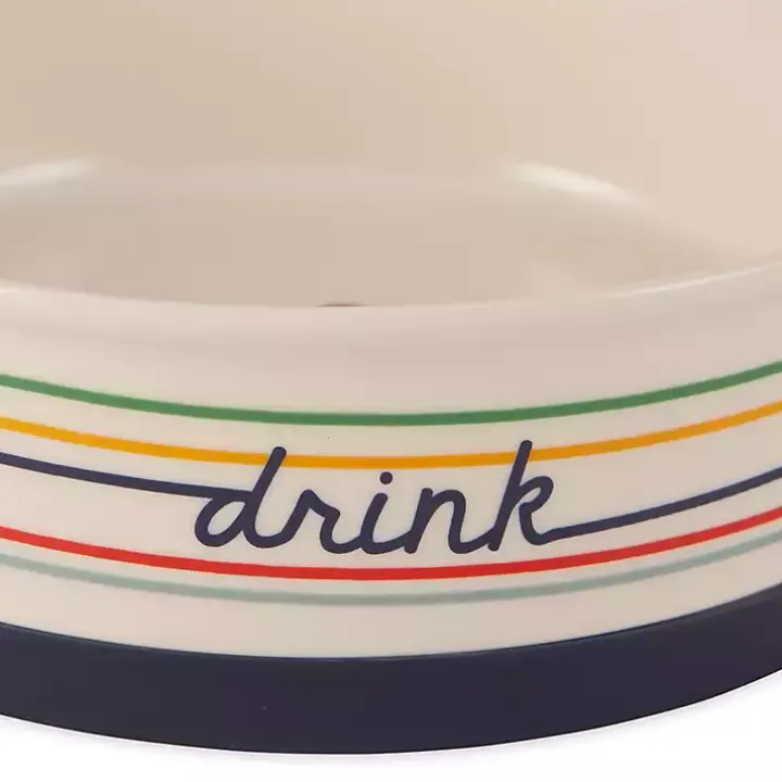 Eat & Drink Large Striped Pet Bowls, Set of 2