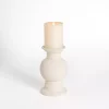 Eggshell Ceramic Pillar Candle Holder, 10 in.