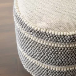 Ella Gray Loop Pouf