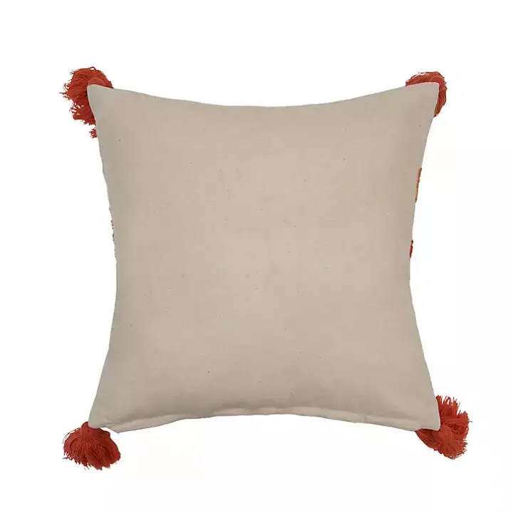Embroidered Autumn Leaves Pillow