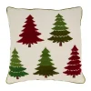 Embroidered Christmas Trees Pillow