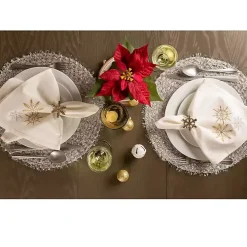 Embroidered Sparkle Snowflakes Napkins, Set of 6