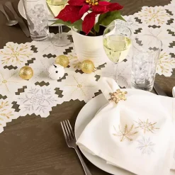 Embroidered Sparkle Snowflakes Napkins, Set of 6