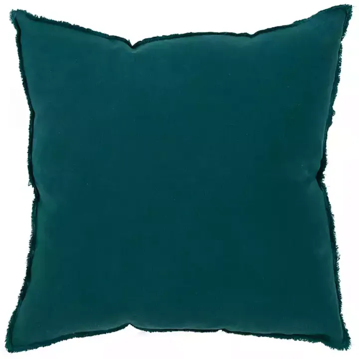 Emerald Fringed Edge Pillow