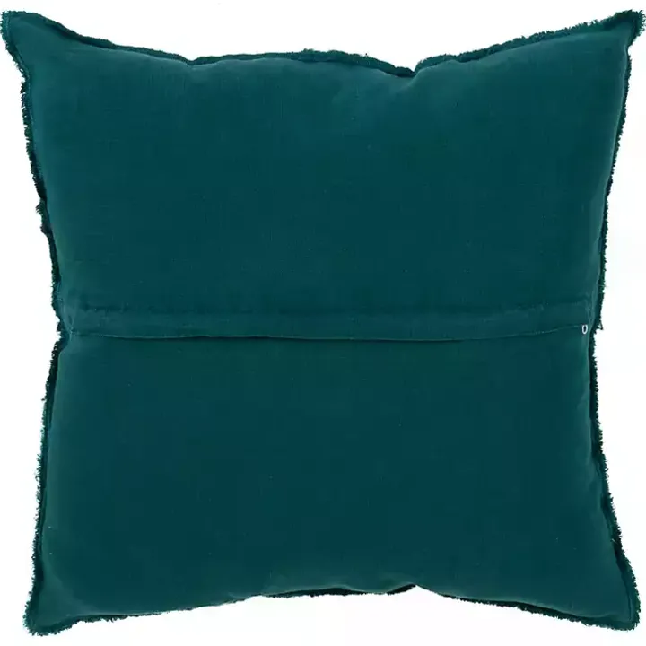 Emerald Fringed Edge Pillow