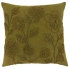Emerald Stone Wash Embroidered Throw Pillow