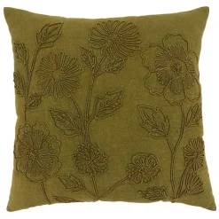 Emerald Stone Wash Embroidered Throw Pillow