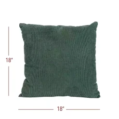 Emerald Velvet Corduroy Throw Pillow