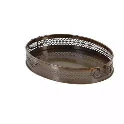 Engraved Metal Mandala Trays, Set of 2