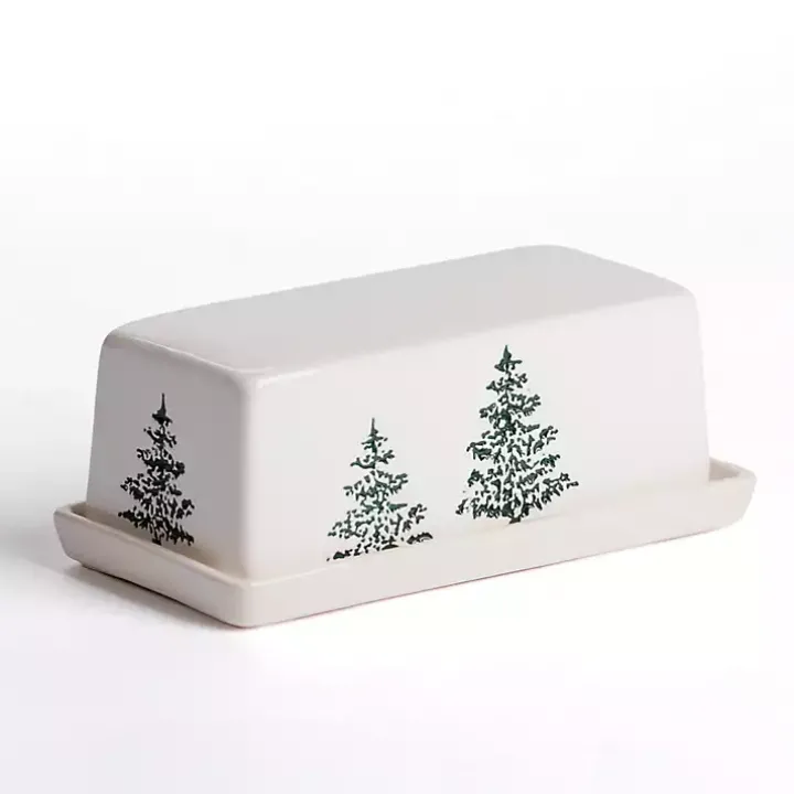 Evergreen Ceramic Butter Dish