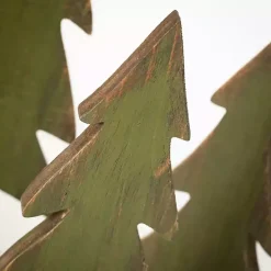 Evergreen Tree Wood Figurines, Set of 3