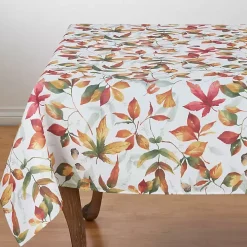 Falling Leaves Acorn Harvest Square Table Cloth