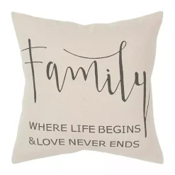 Family Where Love Never Ends Pillow