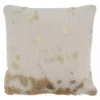 Faux Cow Hide and Gold Foil Accent Pillow