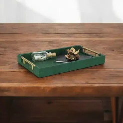 Faux Leather Green Tray