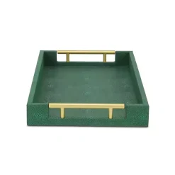 Faux Leather Green Tray