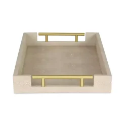 Faux Leather Ivory Tray