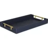 Faux Leather Navy Blue Tray