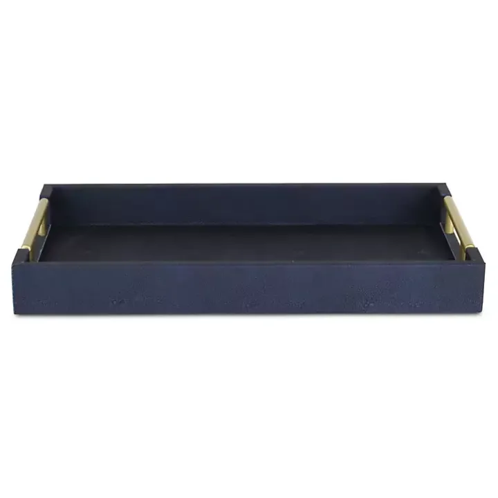 Faux Leather Navy Blue Tray