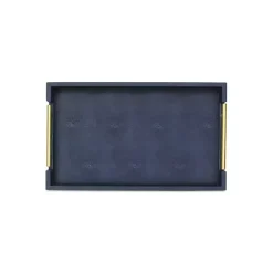 Faux Leather Navy Blue Tray