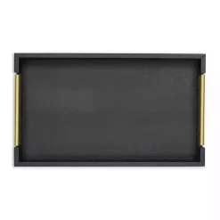 Faux Leather Snakeskin Black Tray