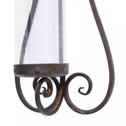 Fleur Distressed Black Iron Sconce, 31 in.