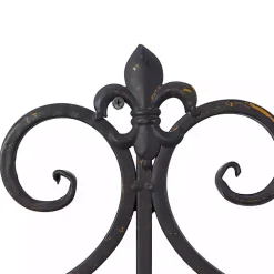 Fleur Distressed Black Iron Sconce, 25 in.
