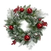 Flocked Baubles and Berries Pine Wreath