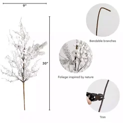 Flocked Holly Berry Stems, Set of 3