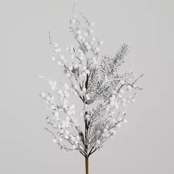 Flocked Holly Berry Stems, Set of 3