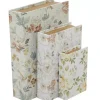 Floral Canvas Book Boxes, Set of 3