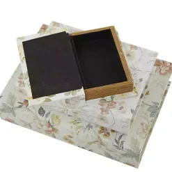 Floral Canvas Book Boxes, Set of 3
