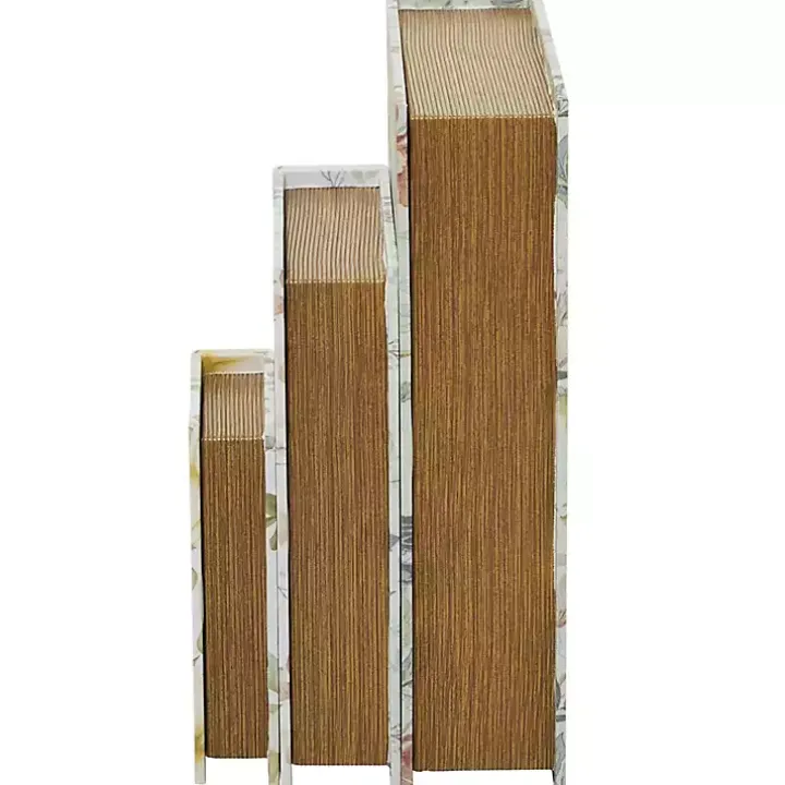 Floral Canvas Book Boxes, Set of 3