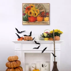 Floral Pumpkins Framed Canvas Art Print