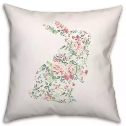 Floral Rabbit Easter Pillow