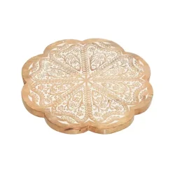 Floral Wood Lazy Susan Cake Stand